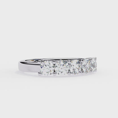 Arc Radiance – Five Stone Round Diamond Half Band