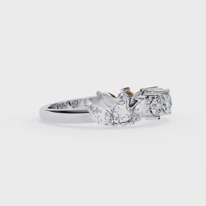 Vega Grace – Marquise & Round Lab Diamond Crossband Ring
