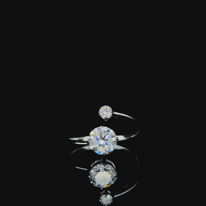 Toi et Moi Bypass – Twin Round Lab Diamond Ring in 14K White Gold