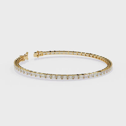 Emerald Line – Lab Diamond Emerald-Cut Bracelet in 14K Gold