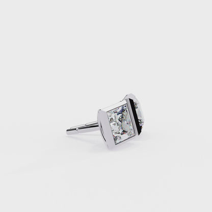 Queen’s Edge – Princess Cut Lab Diamond Stud Earrings