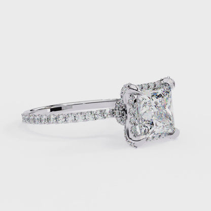 Princess Row – Lab Diamond Ring with Tapered Channel in 14K Gold