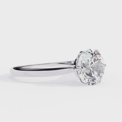 Round Elevate – Lab Diamond Solitaire Ring with Shank in 14K Gold