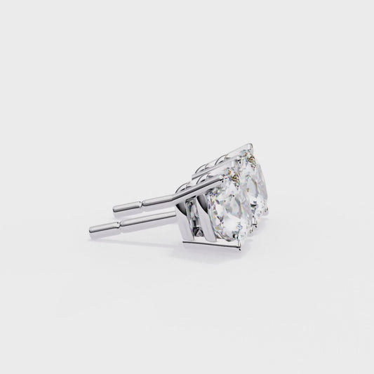 Cushion Whisper – 6mm Diamond Solitaire Earrings in 14K Gold