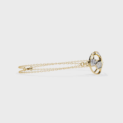 GeoSphere Link – Lab Diamond Honeycomb Connector in 14K Gold