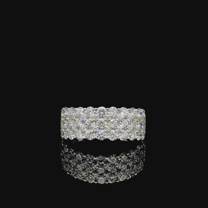 Radiant Crest – Wide Lab Diamond Band in 14K White Gold