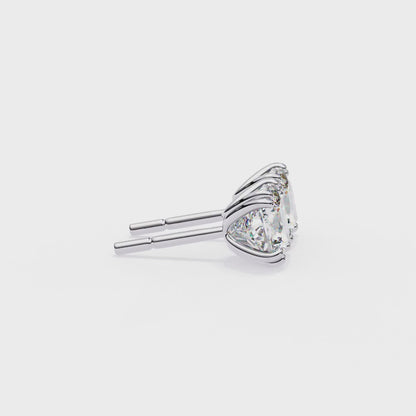 Luna Petal – Round Diamond Floral Halo Studs