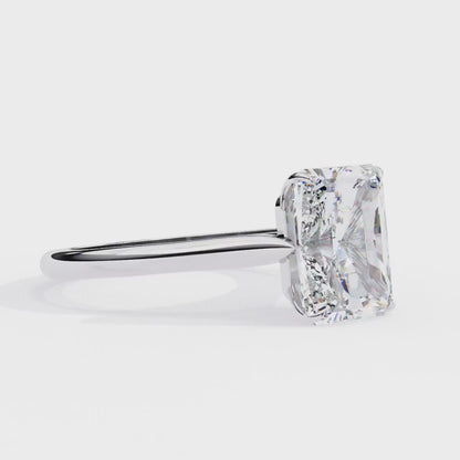 Classic Radiant Solitaire Ring - ( 1.5 ct Center Stone )