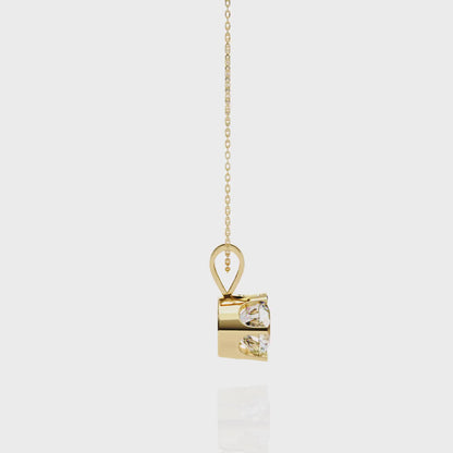 Circle Blaze – Round Lab Diamond Solitaire Chain Pendant