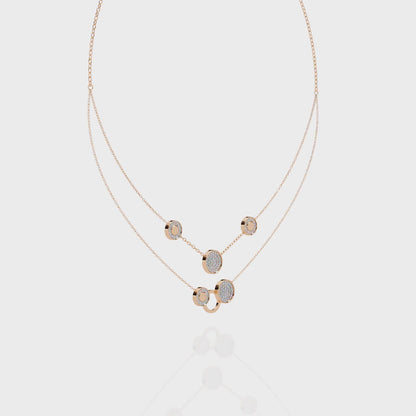 Celestial Medallion – Diamond Dual-Strand Necklace in 14K Gold