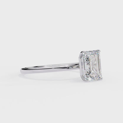 Emerald Ascent – Lab Diamond Solitaire Ring with Elevated Setting in 14K Gold