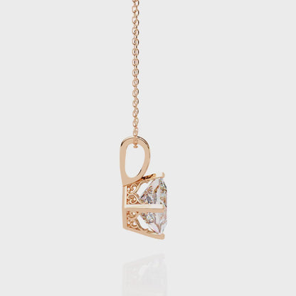Royal Edge – Princess Cut Lab Diamond Chain Pendant