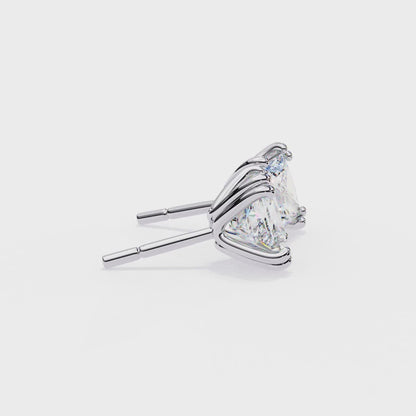 Crownlight – Princess Cut Diamond Studs with Framed Halo