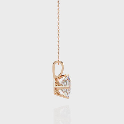 Royal Edge – Princess Cut Lab Diamond Chain Pendant