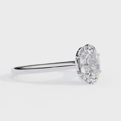 Oval Axis – Oval Lab Diamond Solitaire Ring in 14K Gold