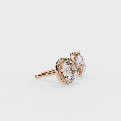 Frost Line – Round Lab Diamond Linear Drop Earrings