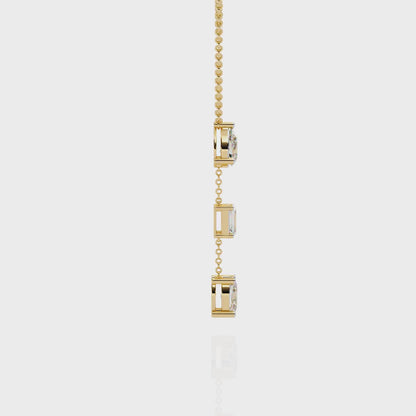 Trinity Drop – Pear, Baguette & Oval Lab Diamond Pendant in 14K Gold