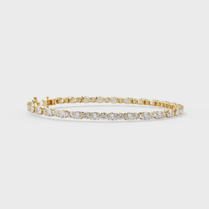Oval Linea – Lab Diamond Tennis Bracelet in 14K Gold