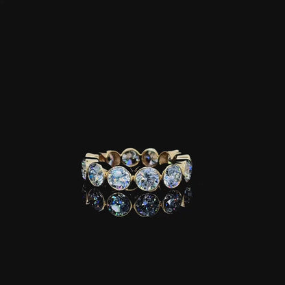 Solstice Bazel – Round Lab Diamond Eternity Ring in 14K Yellow Gold