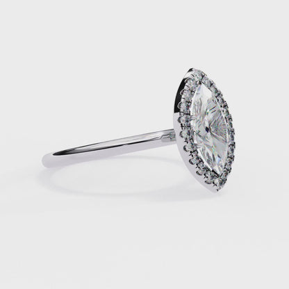 Marquise Arch – Lab Diamond Open Band Ring in 14K Gold