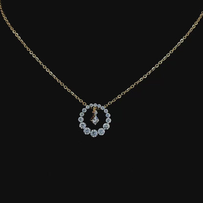 Mixed Round Diamond Pendant in 14K Yellow Gold