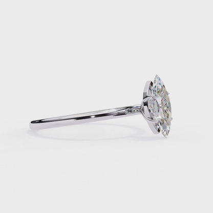 Marquise Edge – Lab Diamond Ring with Tapered Shank in 14K Gold