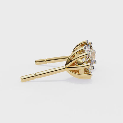 Nova Radiance – Round Lab Diamond High Dome Stud Earrings