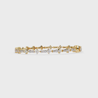 Imperial Fleur – Vintage Motif Diamond Bracelet in 14K Gold