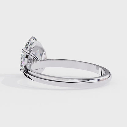 Pearlit – Pear Cut Lab Diamond Solitaire Ring in 14K Gold