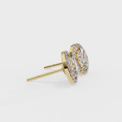 Orbit Bloom – Oval & Round Lab Diamond Cluster Earring