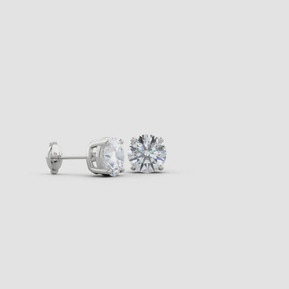 10.00 CTW 14K Lab-Grown Basket-Set Solitaire Diamond Stud Earrings
