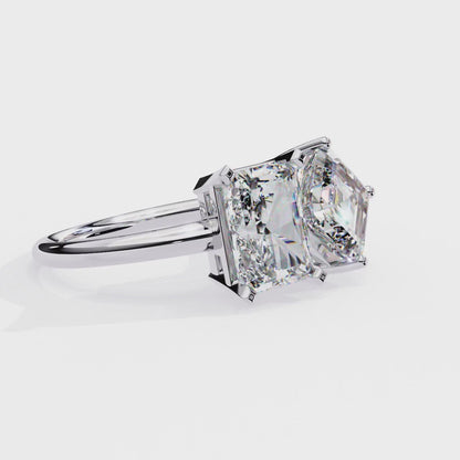 Toi et Moi – Lab Diamond Duo Ring with Radiant & Accent in 14K Gold