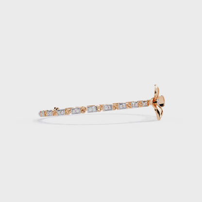 Fleur Charm – Diamond Floral Accent Bracelet in 14K Gold