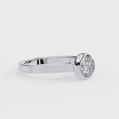 Round Nova – Lab Diamond Bazel Solitaire Ring in 14K Gold