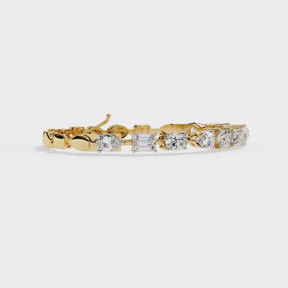 Prism Luxe – Mixed Fancy Shape Diamond Bracelet in 14K Gold