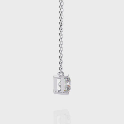 Solar Edge – Radiant Cut Lab Diamond Bold Pendant Necklace