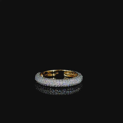 Lyra Thin – Round Lab Diamond Eternity Band in 14K Yellow Gold