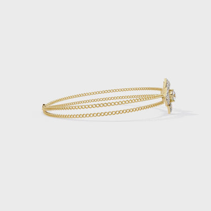 Flora Radiant – Lab Diamond Blossom Motif Bracelet in 14K Gold
