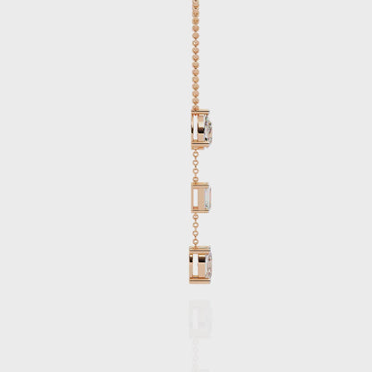 Trinity Drop – Pear, Baguette & Oval Diamond Pendant in 14K Gold
