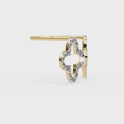 Stellar Arc – Round Diamond Petite Hoop Earrings
