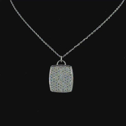 Icon Tag – Round Diamond Pendant in 14K White Gold