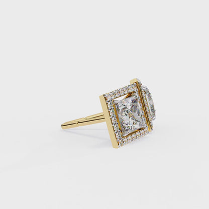 Twilight Twist – Princess & Round Diamond Earrings