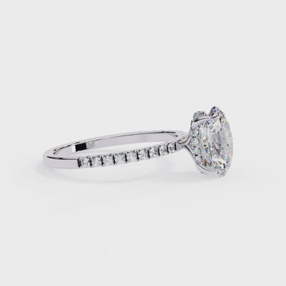 Celestial Curve – Oval & Round Lab Diamond Crossover Ring