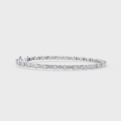 Oval Linea – Diamond Tennis Bracelet in 14K Gold