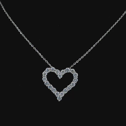 Amour Curve – Heart Diamond Pendant in 14K White Gold