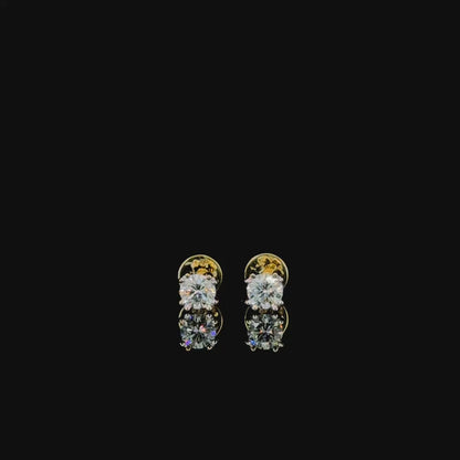 Golden Solitaire – Lab Diamond Studs in 14K Yellow Gold