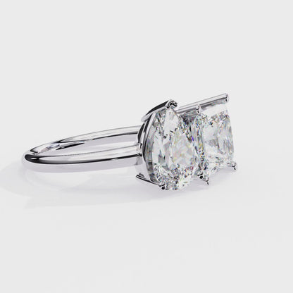 Toi Moi Fleur – Pear & Princess Lab Diamond Open Ring in 14K Gold