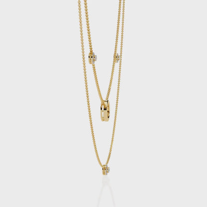 Eclipse Drop – Lab Diamond Circle Pendant Necklace in 14K Gold