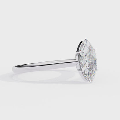 Marquise Ray – Marquise Lab Diamond Bezel Ring in 14K Gold