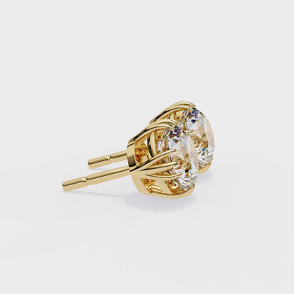 Radiant Orbit – Round Lab Diamond Double Halo Stud